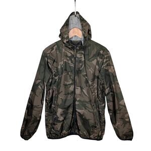Old Navy Camo Windbreaker Mens M Hooded Water-Resistant Packable Jacket Full Zip